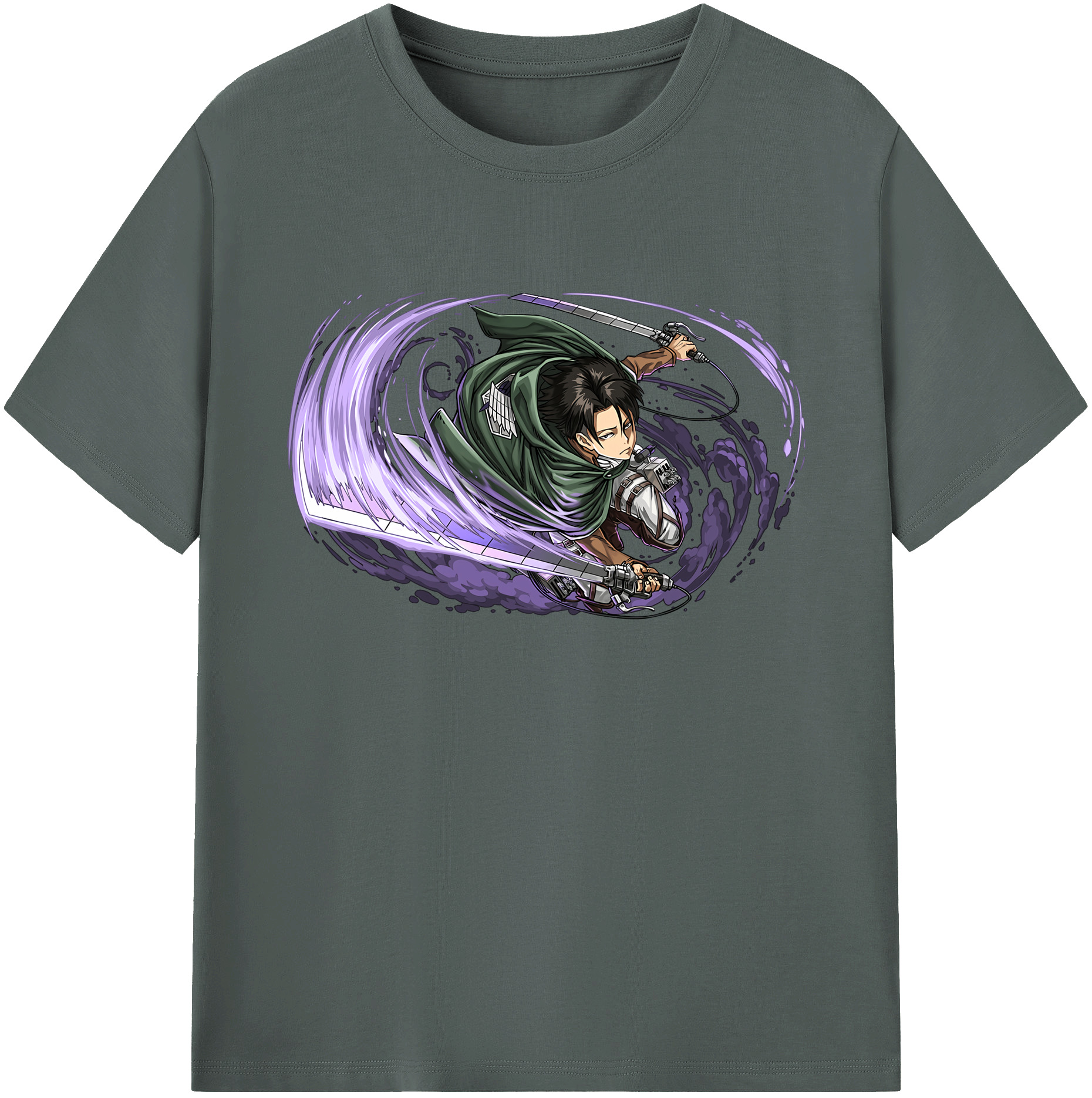 （画像用） 進撃の巨人 リヴァイ·アッカーマン Attack on Titan Levi Ackerman 綿100％ メンズ半袖Tシャツ｜肌触りやわらか＆通気性